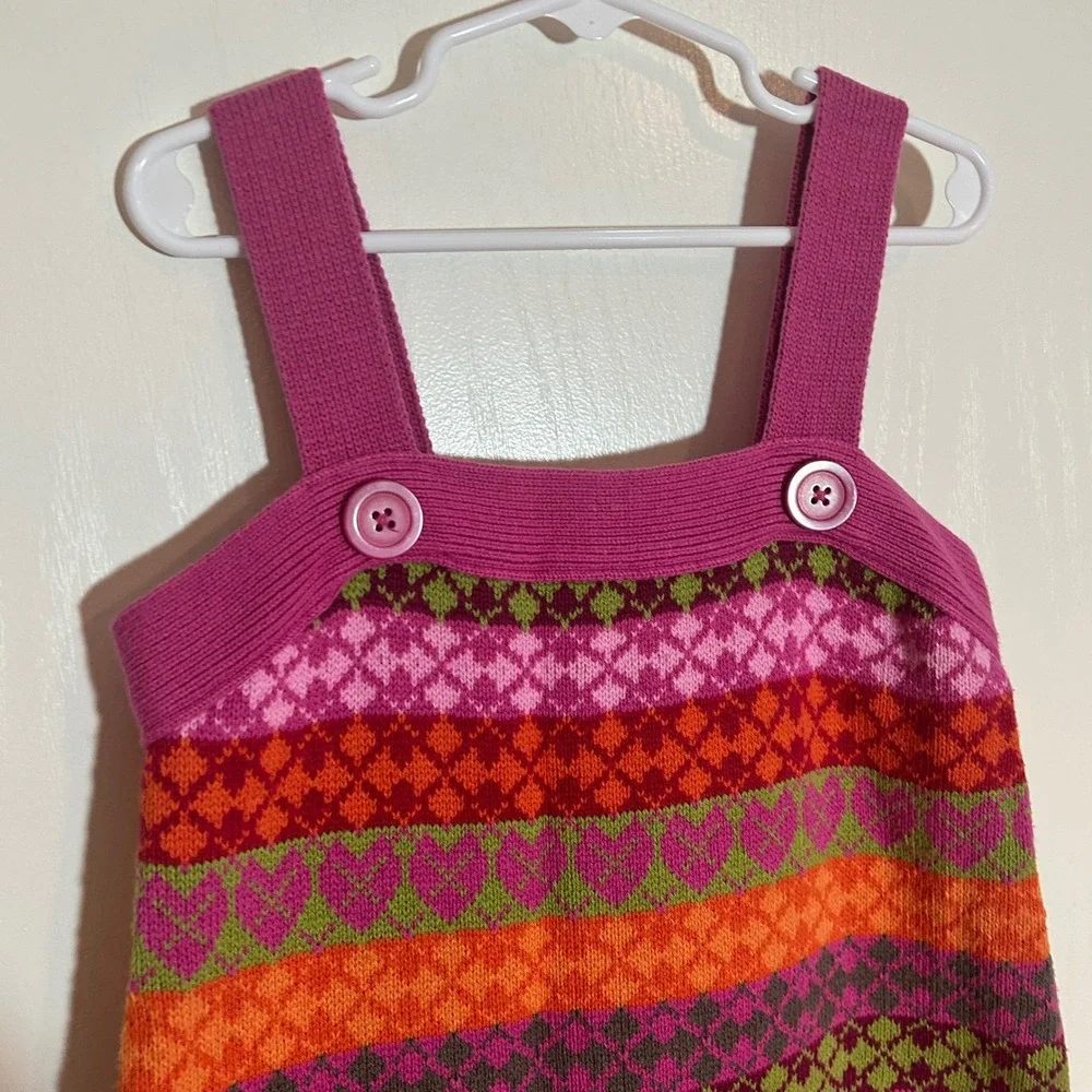 The‎ Children's Place Girls Jumper Dress Size 12 Knit Striped Colorful Pockets